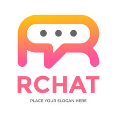 Letter R or number chat vector logo template. This design use communication symbol. Suitable for business.
