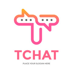 Letter T or number chat vector logo template. This design use communication symbol. Suitable for business.