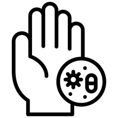 bacteria icon illustration design with outline