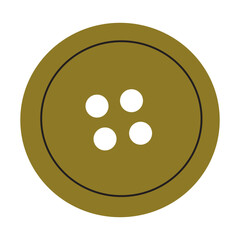 Button for clothing icon in cartoon style isolated on white background. Sewing symbol