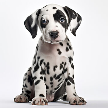 cachorro de perro d&aacute;lmata sentado