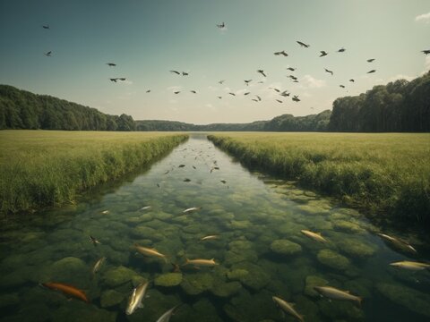 river in the morning