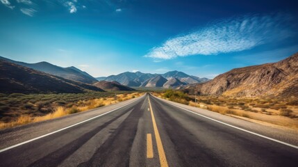 Naklejka premium Asphalt road in the mountains. Landscape