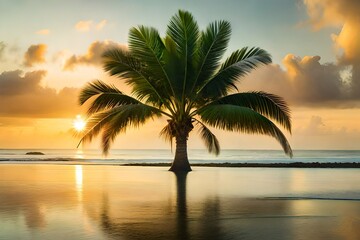 Dreamy Horizons: Sunset Serenity on a Tropical Shore
