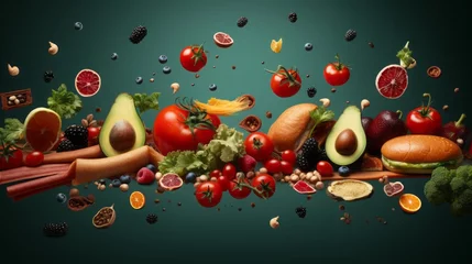 Fotobehang best of food, food background, copy space, 16:9, high quality © Christian