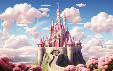 Whimsical Fairy Castle - obrazy, fototapety, plakaty