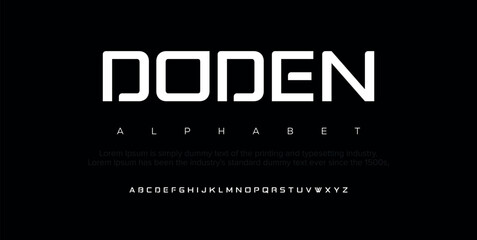 Naklejka premium Sport Modern Alphabet Font. Typography urban style fonts for technology, digital, movie logo. vector illustration
