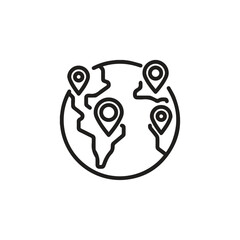 Location Pin icon vector. Linear style sign for mobile concept and web design. Location Pin symbol illustration. Pixel vector graphics - Vector.	