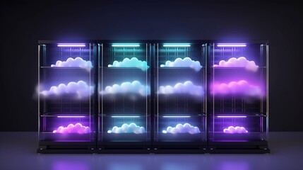 Obraz premium Technology, cloud server, virtualization, scalability, cloud computing, data storage, remote access, cloud deployment, cloud infrastructure, cloud hosting, cloud management, network