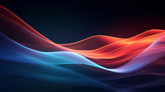 Abstract waves on a dark background, futuristic wallpaper with smooth shapes