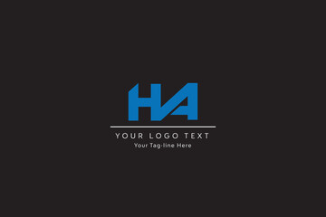 HA,AH,H ,A Abstract Letters Logo Monogram