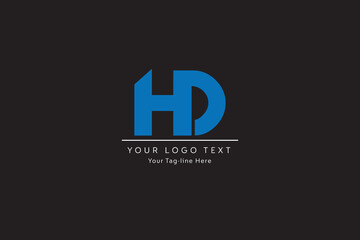 HD or DH Abstract initial monogram letter alphabet logo