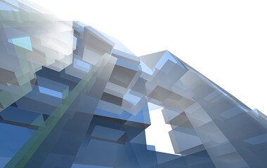 Abstract architectural drawing 3d illustration