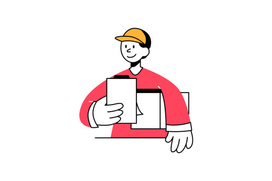 Delivery Service Illustration in flat style design for your business and many more