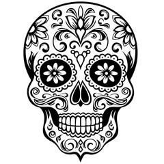 sugar skull vector illustration 