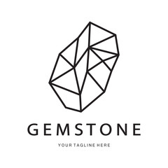 Luxury Polygon Diamond Crystal Line Art,Gem,Gemstone Emerald,Jade,Diamond, Gold, and Precious Jewelry Logo Design