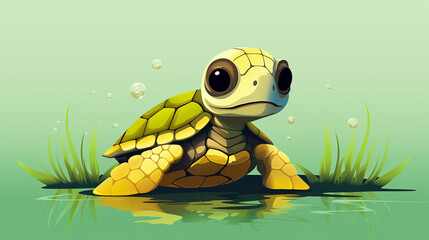Vectorized Baby Turtle Drawing