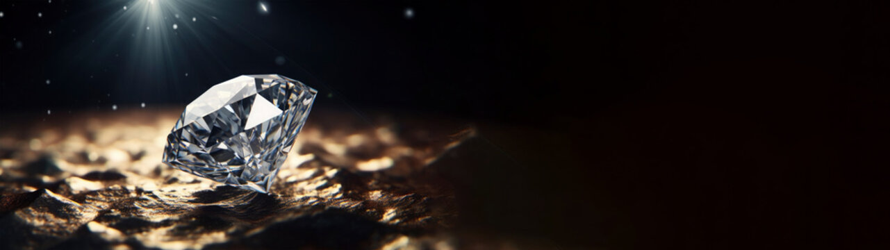 Diamond cristall with little shining effekt, on golden ground
