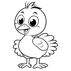 Silhouette turkey on white background. Farm animals collection. Icon