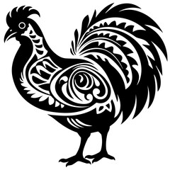Silhouette turkey on white background. Farm animals collection. Icon
