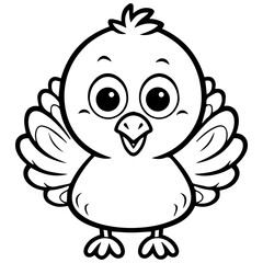 Silhouette turkey on white background. Farm animals collection. Icon