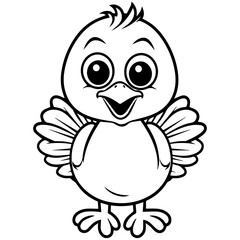Obraz premium Silhouette turkey on white background. Farm animals collection. Icon
