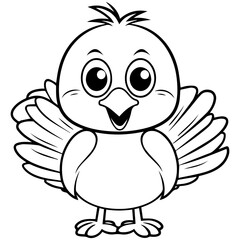 Silhouette turkey on white background. Farm animals collection. Icon