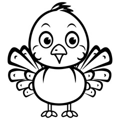 Silhouette turkey on white background. Farm animals collection. Icon