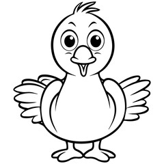 Silhouette turkey on white background. Farm animals collection. Icon