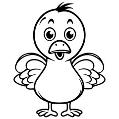 Silhouette turkey on white background. Farm animals collection. Icon