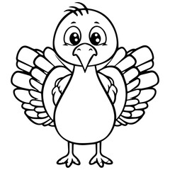 Silhouette turkey on white background. Farm animals collection. Icon