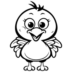 Silhouette turkey on white background. Farm animals collection. Icon