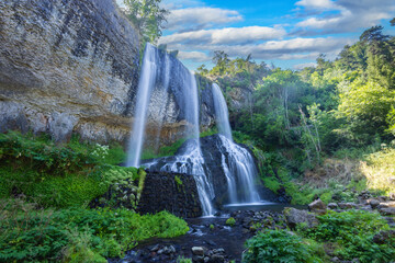 Waterfall Cascade de la Beaume near Agizoux, Haute-Loire, France