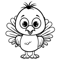 Silhouette turkey on white background. Farm animals collection. Icon