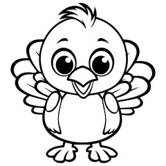 Silhouette turkey on white background. Farm animals collection. Icon