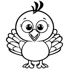 Silhouette turkey on white background. Farm animals collection. Icon