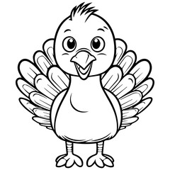 Silhouette turkey on white background. Farm animals collection. Icon