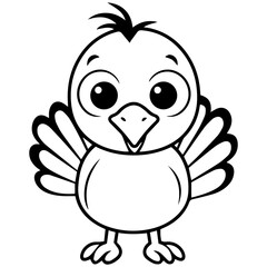 Silhouette turkey on white background. Farm animals collection. Icon