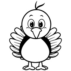 Silhouette turkey on white background. Farm animals collection. Icon