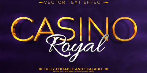 Obraz premium Casino royal text effect, editable casino and vegas text style