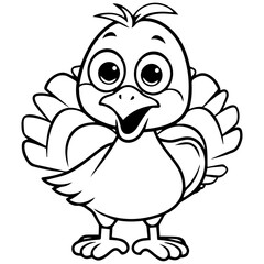 Silhouette turkey on white background. Farm animals collection. Icon