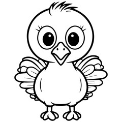 Silhouette turkey on white background. Farm animals collection. Icon