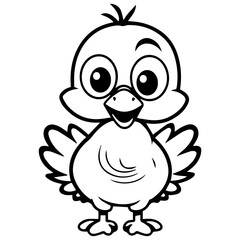 Silhouette turkey on white background. Farm animals collection. Icon