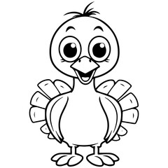 Silhouette turkey on white background. Farm animals collection. Icon
