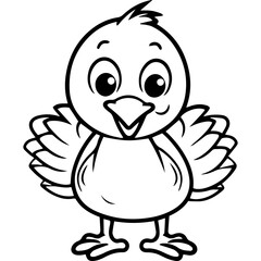 Silhouette turkey on white background. Farm animals collection. Icon