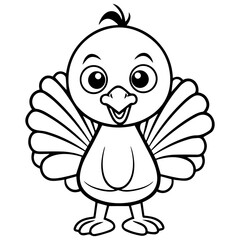 Silhouette turkey on white background. Farm animals collection. Icon