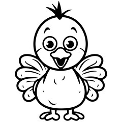 Silhouette turkey on white background. Farm animals collection. Icon