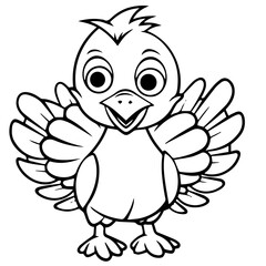 Silhouette turkey on white background. Farm animals collection. Icon