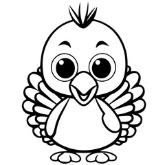 Silhouette turkey on white background. Farm animals collection. Icon