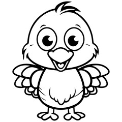 Silhouette turkey on white background. Farm animals collection. Icon